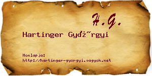Hartinger Györgyi névjegykártya